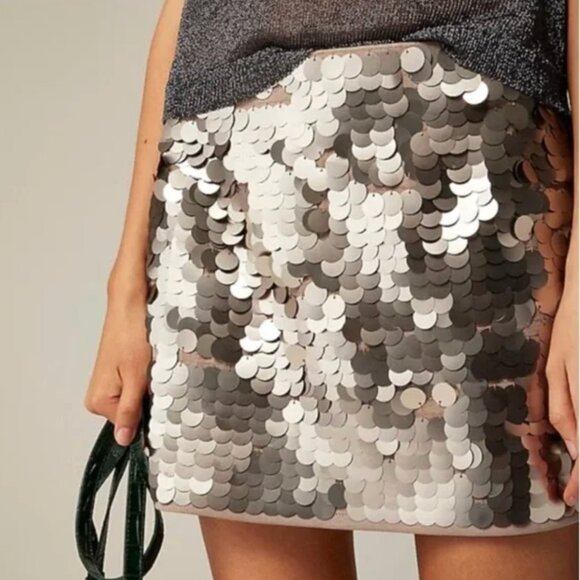 New with tags J Crew Collection Pailette Mini Skirt- Bronze - Picture 10 of 11